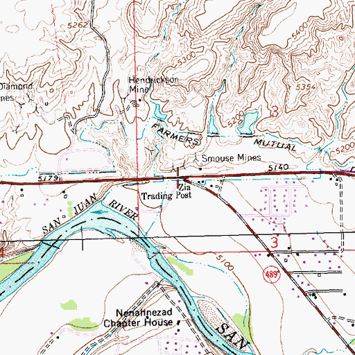 Topographic Map of Zia Trading Post, NM