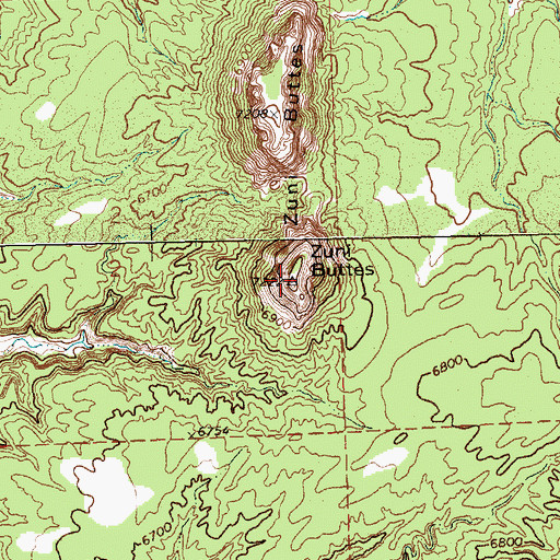 Topographic Map of Zui Buttes, NM
