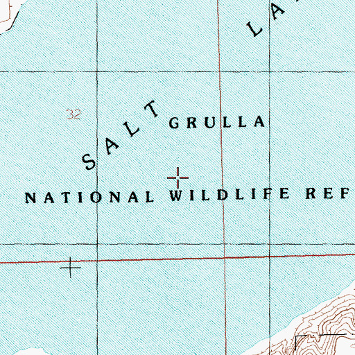 Topographic Map of Grulla National Wildlife Refuge, NM
