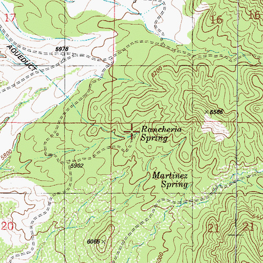 Topographic Map of Rancheria Spring, NM