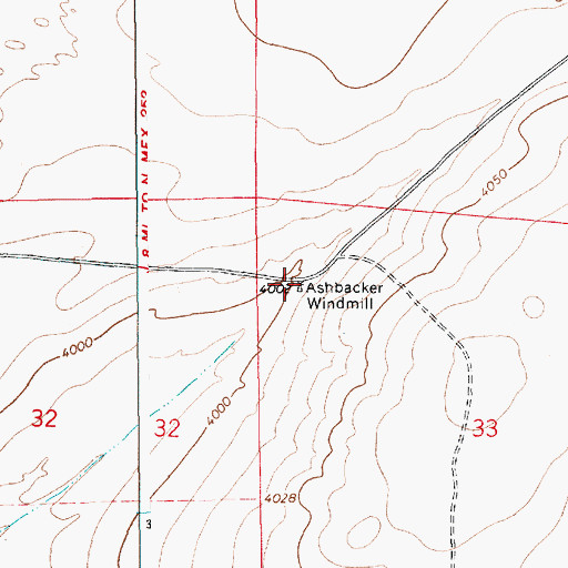 Topographic Map of Ashbacker Windmill, NM