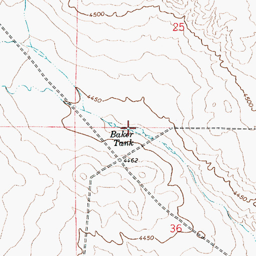 Topographic Map of Baker Tank, NM