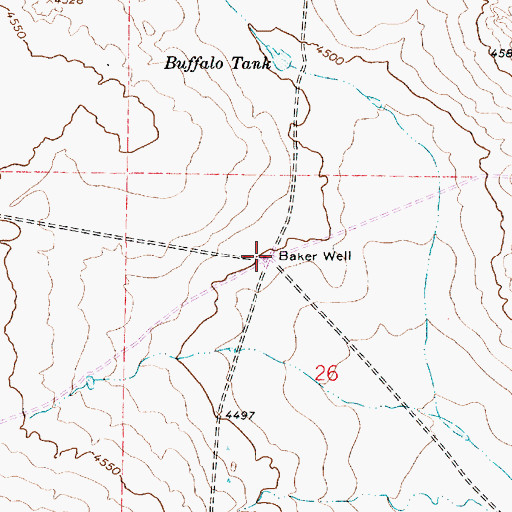 Topographic Map of Baker Well, NM