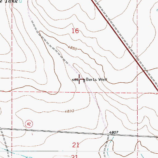 Topographic Map of Berts Well, NM