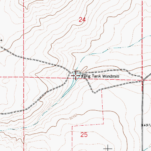 Topographic Map of Big Tank Windmill, NM