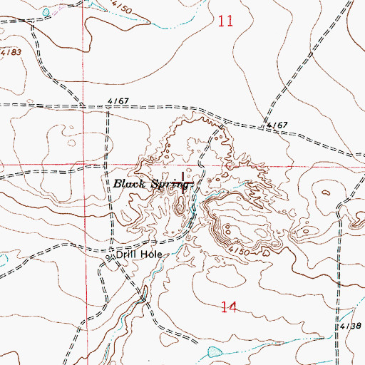 Topographic Map of Black Spring, NM