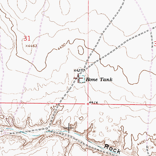 Topographic Map of Bone Tank, NM