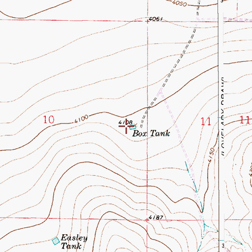 Topographic Map of Box Tank, NM