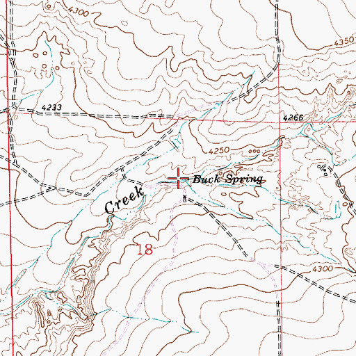 Topographic Map of Buck Spring, NM