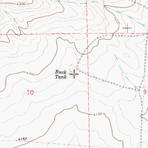 Topographic Map of Buck Tank, NM