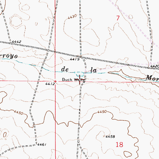 Topographic Map of Buck Well, NM