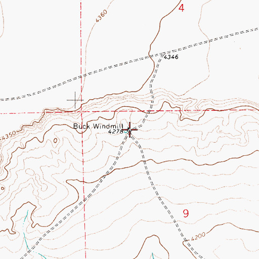 Topographic Map of Buck Windmill, NM