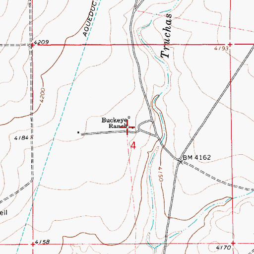 Topographic Map of Buckeye Ranch, NM