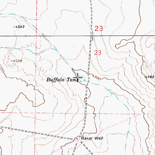 Topographic Map of Buffalo Tank, NM
