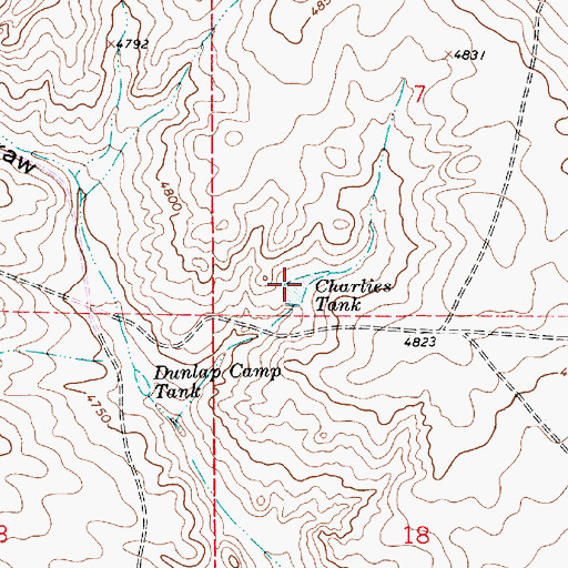 Topographic Map of Charlies Tank, NM