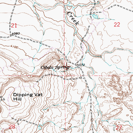 Topographic Map of Cibolo Spring, NM