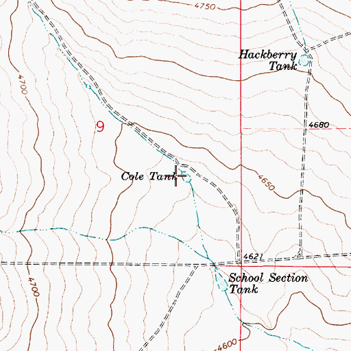 Topographic Map of Cole Tank, NM