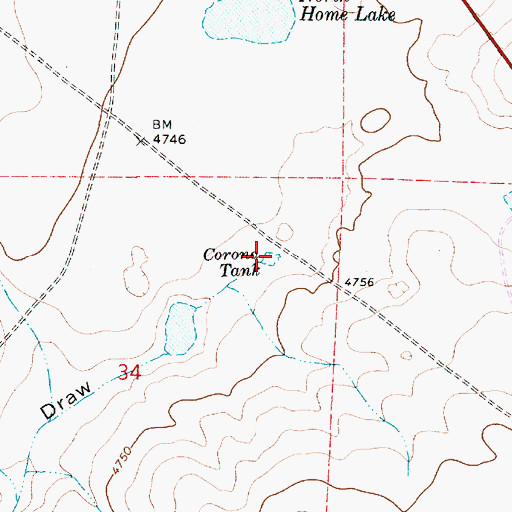 Topographic Map of Corona Tank, NM