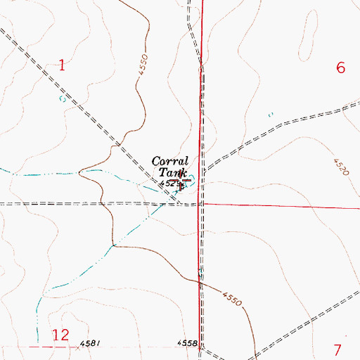 Topographic Map of Corral Tank, NM