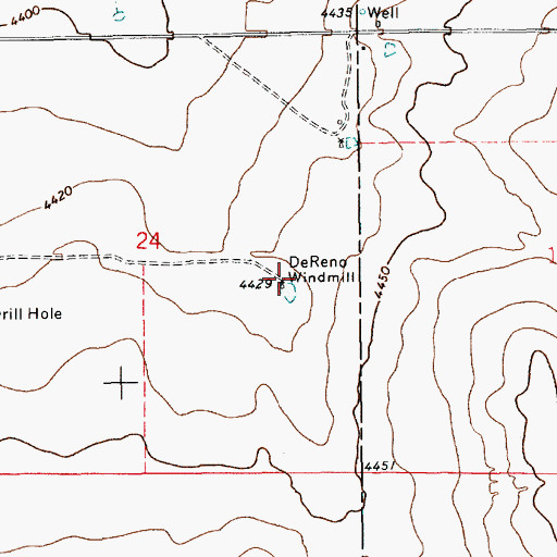 Topographic Map of DeReno Windmill, NM