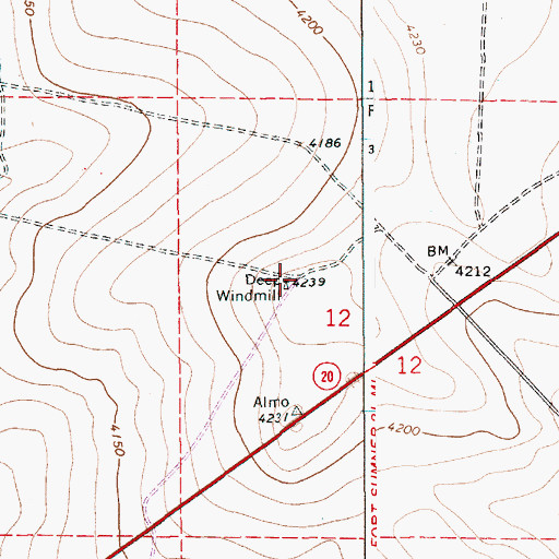 Topographic Map of Deep Windmill, NM