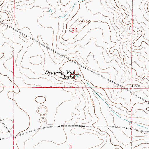 Topographic Map of Dipping Vat Lake, NM