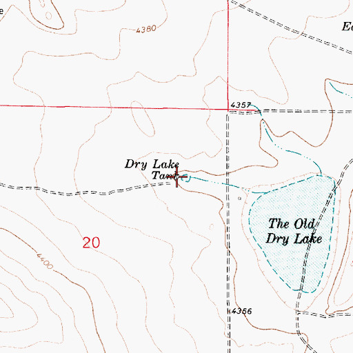 Topographic Map of Dry Lake Tank, NM