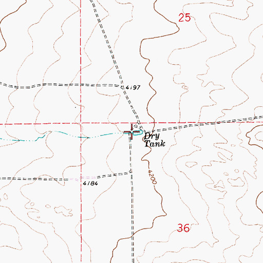 Topographic Map of Dry Tank, NM
