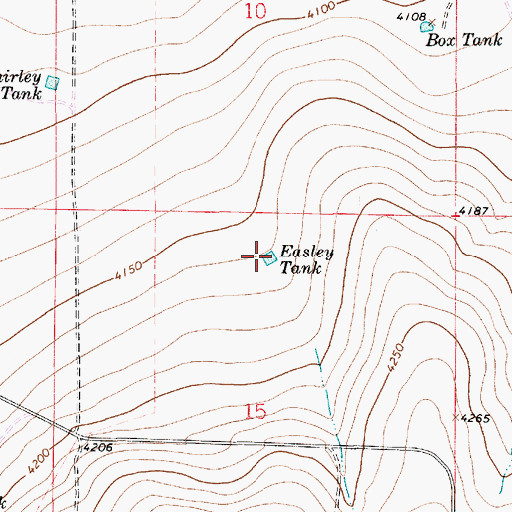 Topographic Map of Easley Tank, NM