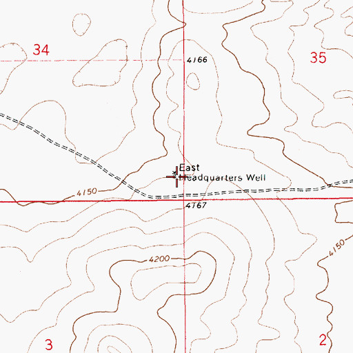 Topographic Map of East Headquarters Well, NM