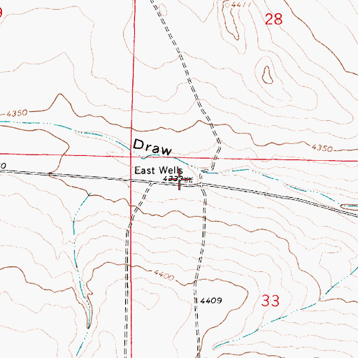 Topographic Map of East Well, NM