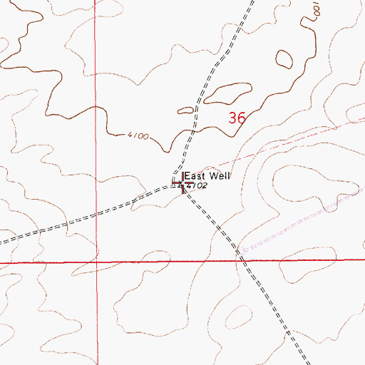 Topographic Map of East Well, NM