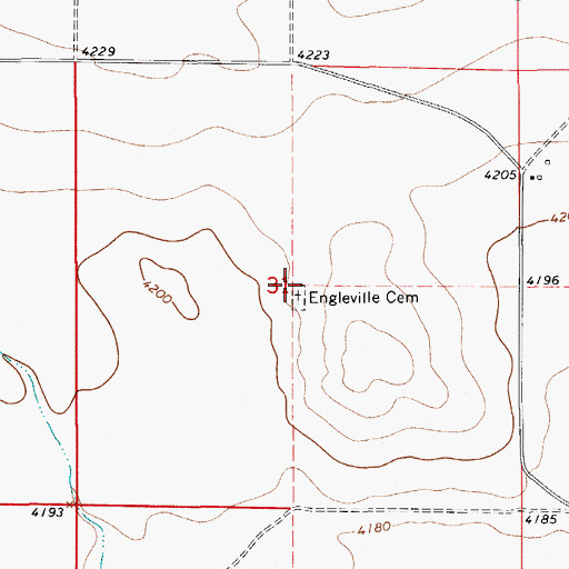 Topographic Map of Engleville Cemetery, NM