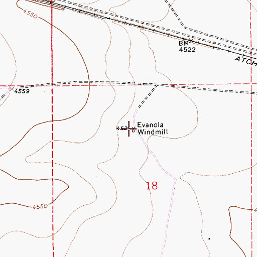 Topographic Map of Evanola Windmill, NM
