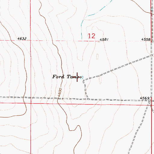 Topographic Map of Ford Tank, NM