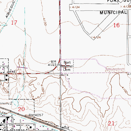 Topographic Map of Fort Sumner Cemetery, NM