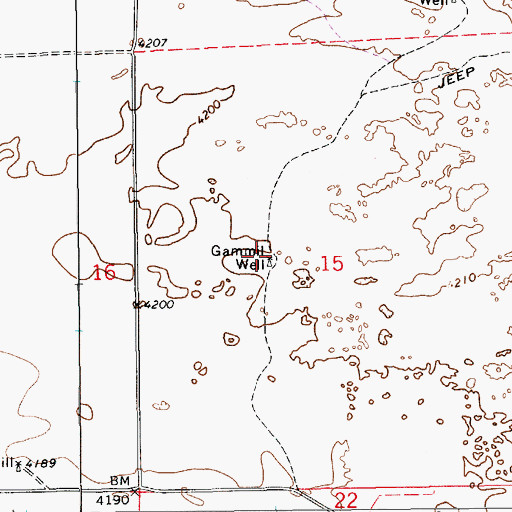 Topographic Map of Gammil Well, NM