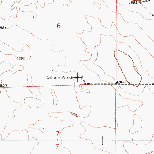 Topographic Map of Gillum Windmill, NM