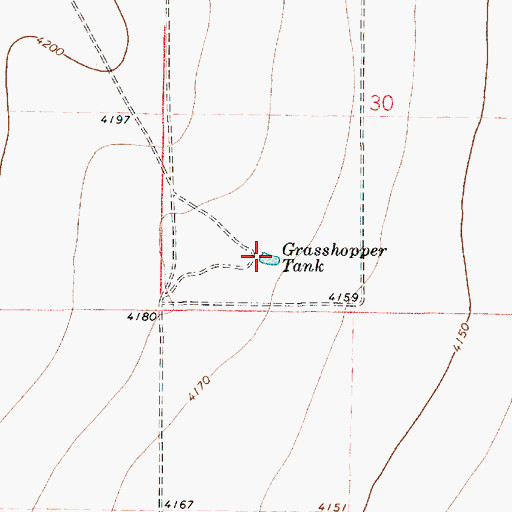 Topographic Map of Grasshopper Tank, NM