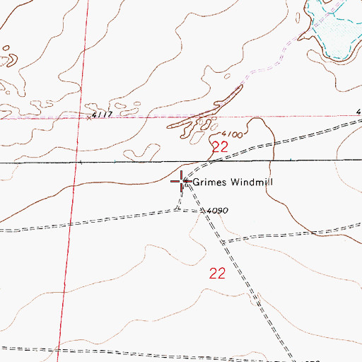Topographic Map of Grimes Windmill, NM