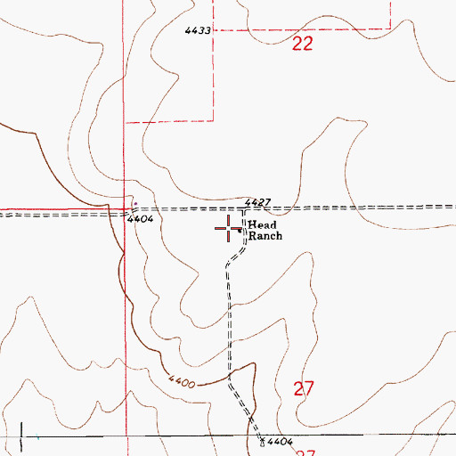 Topographic Map of Head Ranch, NM