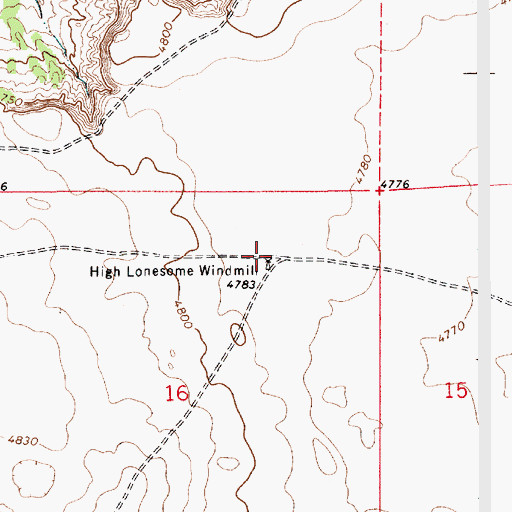 Topographic Map of High Lonesome Windmill, NM