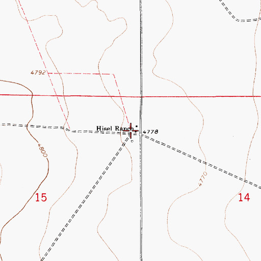Topographic Map of Hisel Ranch, NM