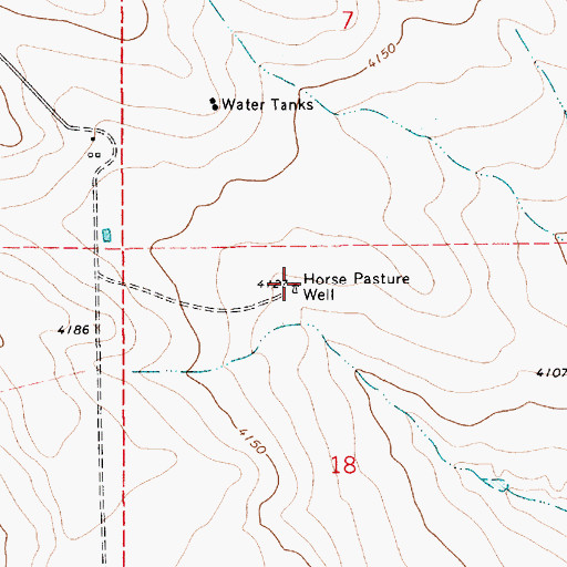 Topographic Map of Horse Pasture Well, NM