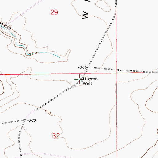 Topographic Map of Hutten Well, NM