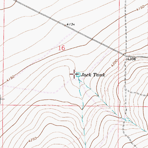 Topographic Map of Jack Tank, NM