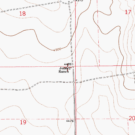 Topographic Map of Jones Ranch, NM