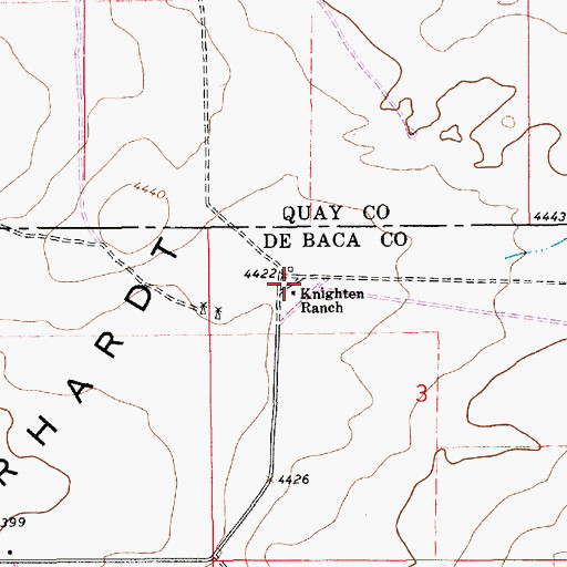 Topographic Map of Knighten Ranch, NM