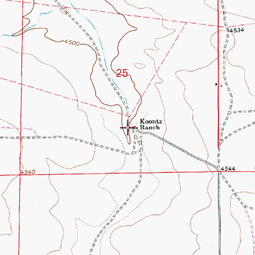 Topographic Map of Koontz Ranch, NM
