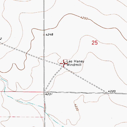 Topographic Map of Lee Haney Windmill, NM